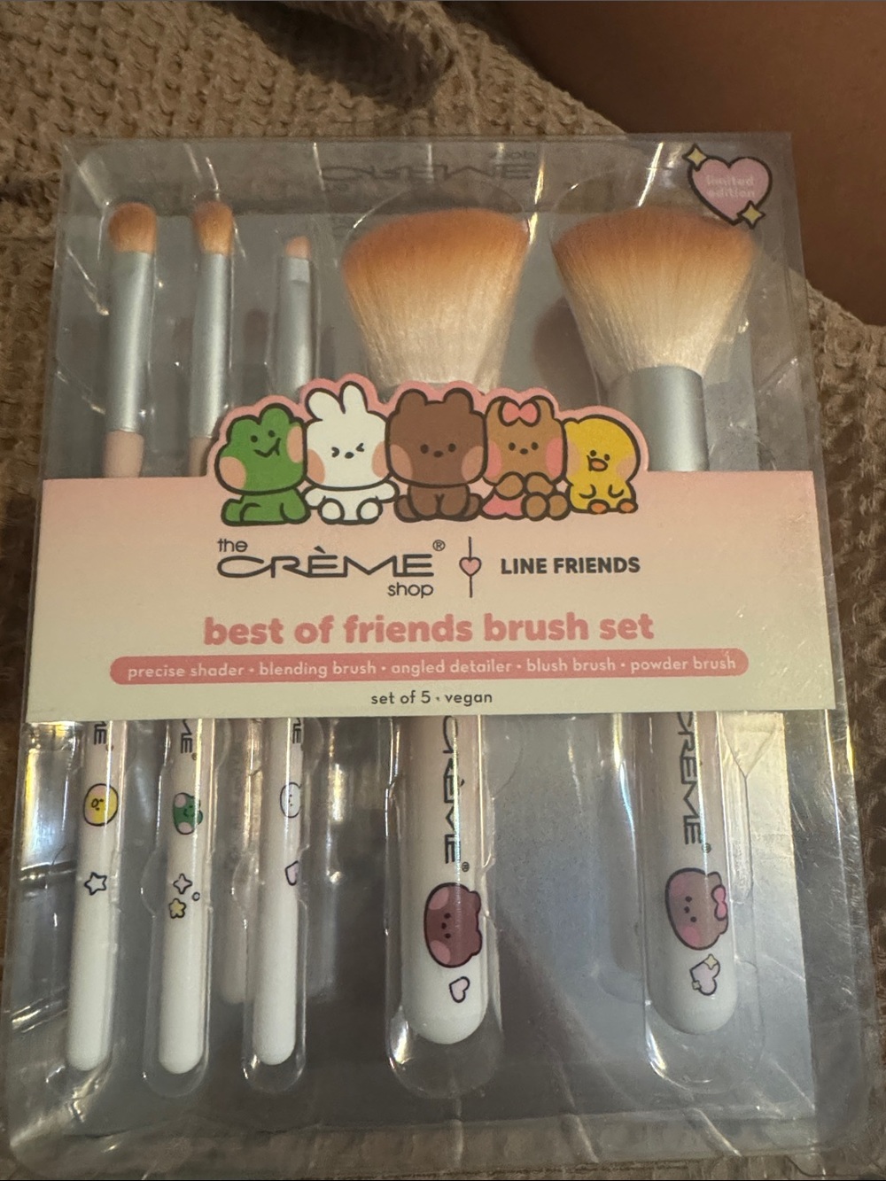 The Crème x LINE FRIENDS Best of Friends Brush Set - White/Pink